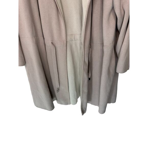 Reiss Duster Tan Tie Front Oversized Cotton Cashmere Sweater Cardigan Large - Picture 5 of 11